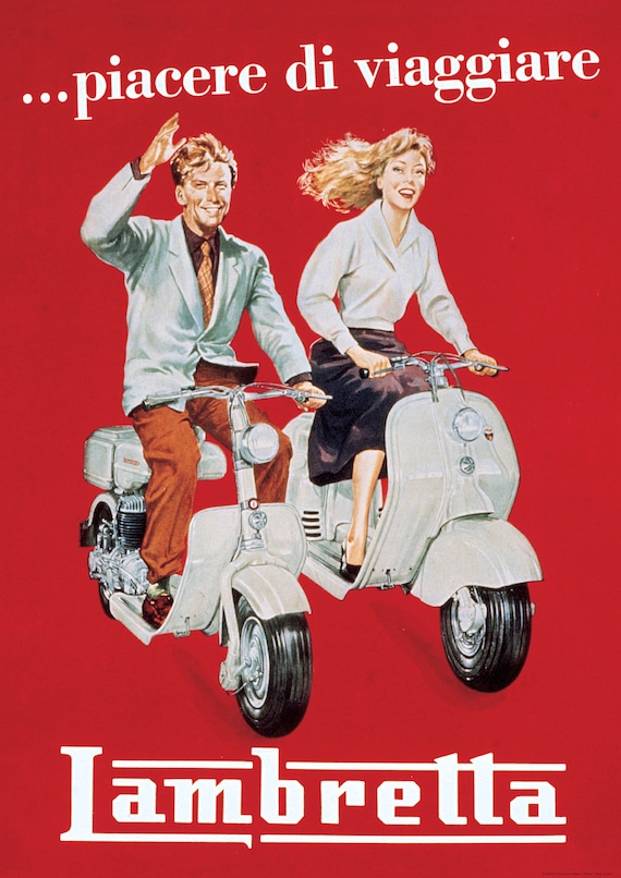 Size A2 Wall Art Reproduction Vintage Italian /"Lambretta/" Poster