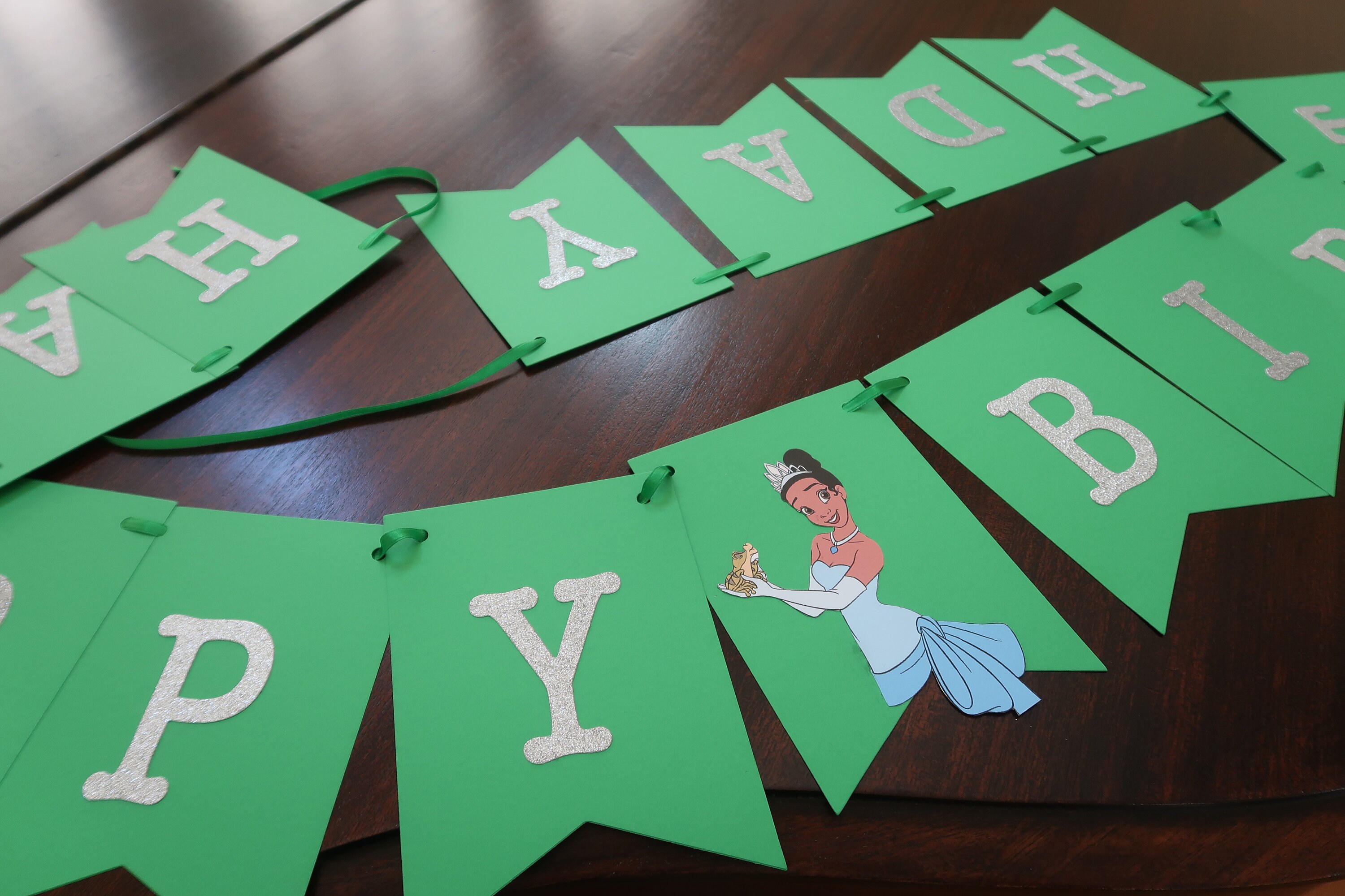 Princess Tiana Party Banner Princess Birthday banner Tiana Happy Birthday banner Princess Tiana party garland