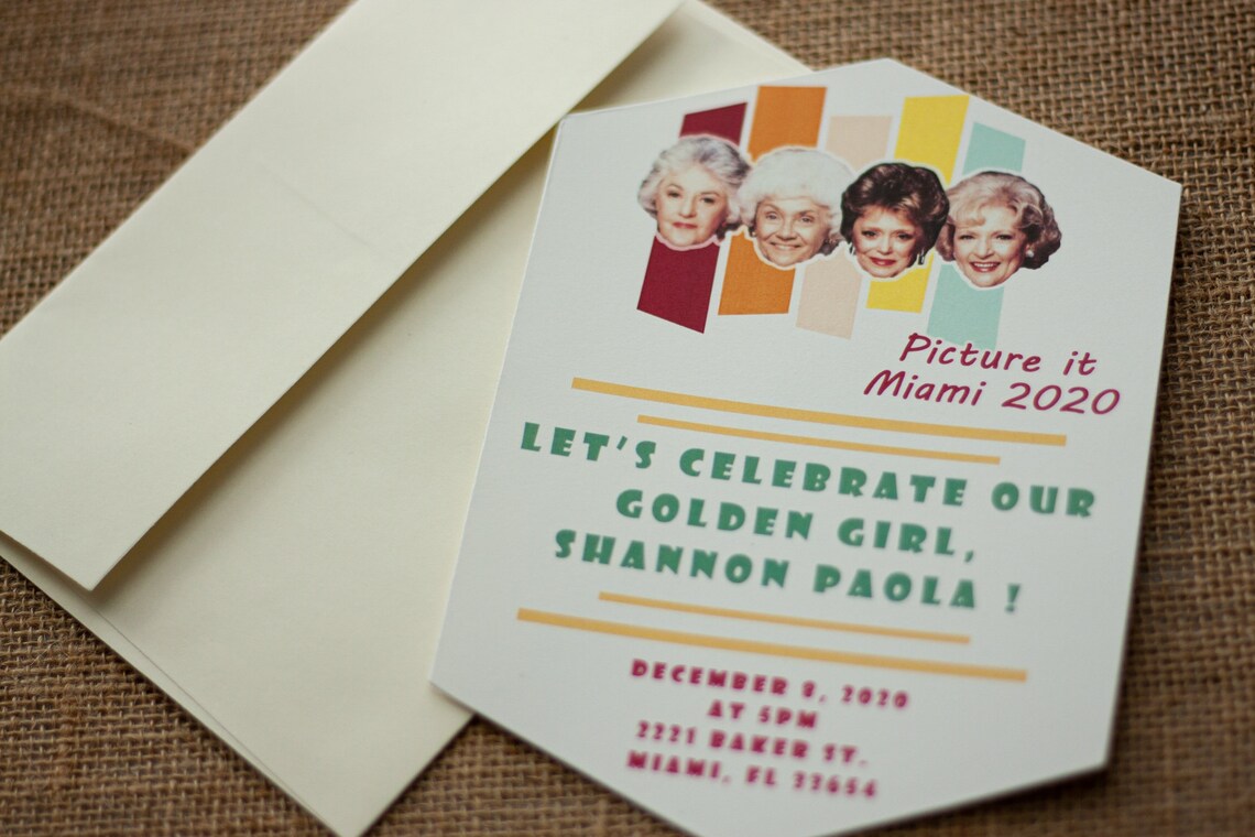 Golden Girls PARTY INVITATION Birthday Party Invitations Etsy