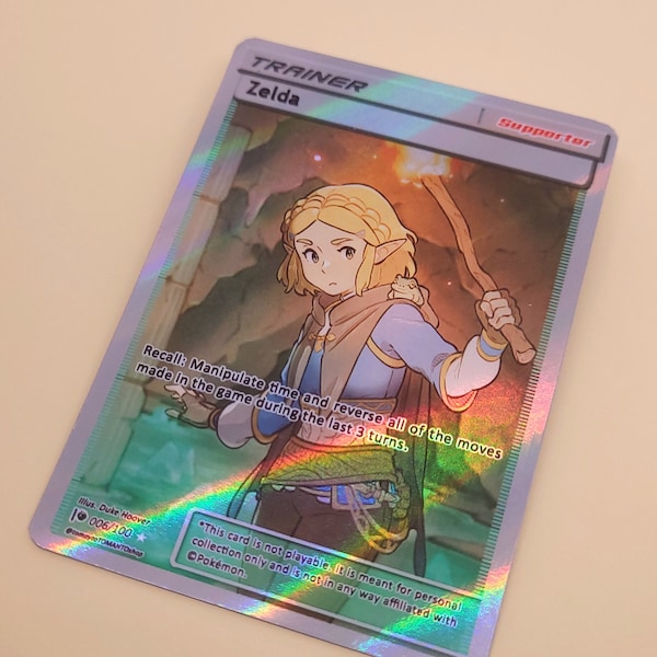 Zelda Full Art Trainer - Custom Pokemon Card, Princess Zelda, The Legend of Zelda Tears of the Kingdom