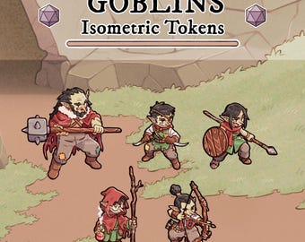 Isometric Goblin Tokens - Digital Download, DnD, TTRPG, VTT, Dungeons and Dragons
