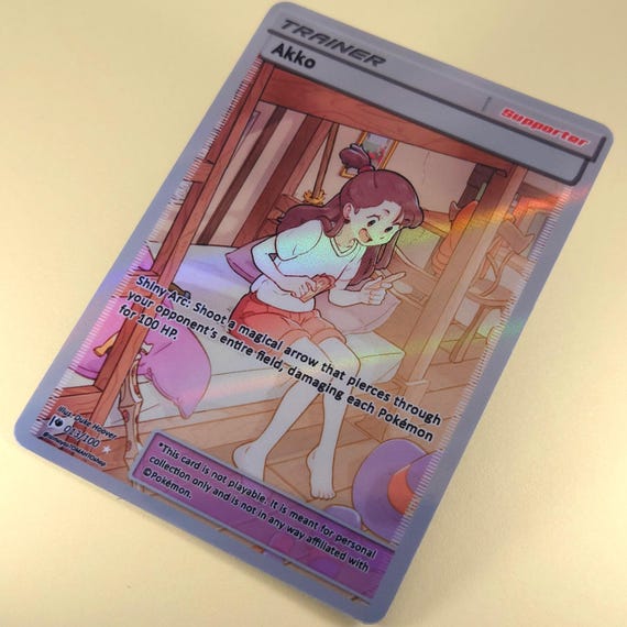 Akko Full Art Trainer - Custom Pokemon Card, Little Witch Academia, Atsuko Kagari