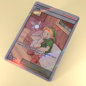Enlace de entrenador de arte completo: tarjeta de Pokémon personalizada, Zelda, The Legend of Zelda Ocarina of Time