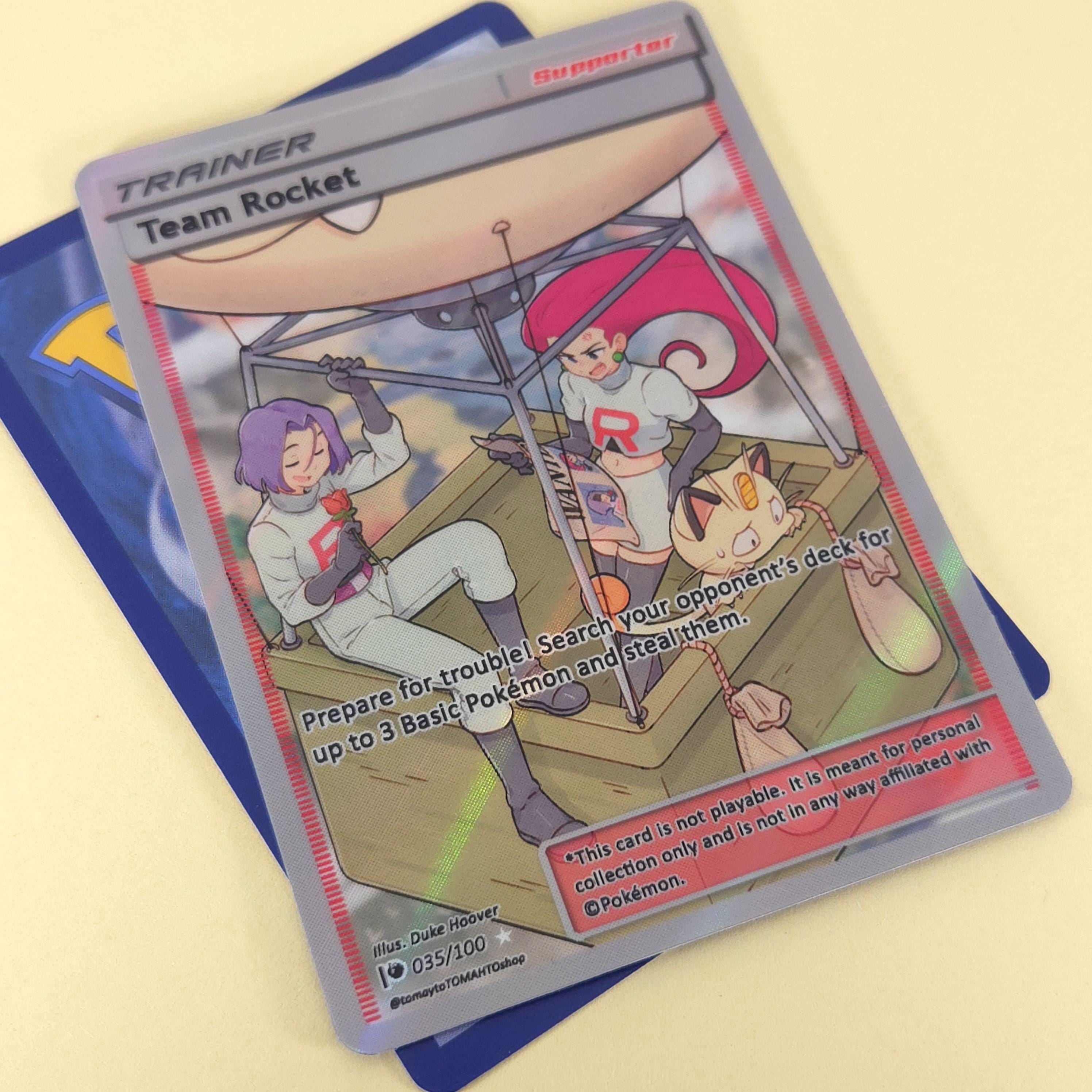 Team Rocket Full Art Trainer - Custom Pokemon Card, Jessie, James, Meowth -  Etsy Finland