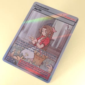 Entrenador de arte completo Aerith Gainsborough: tarjeta de Pokémon personalizada, Final Fantasy VII