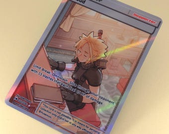Cloud Strife Full Art Trainer - Custom Pokemon Card, Final Fantasy VII