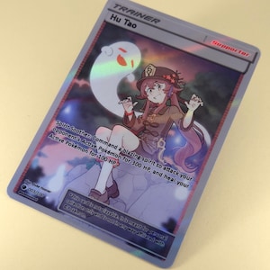 Entrenador de arte completo Hu Tao: tarjeta de Pokémon personalizada, tarjeta Genshin, Genshin Impact