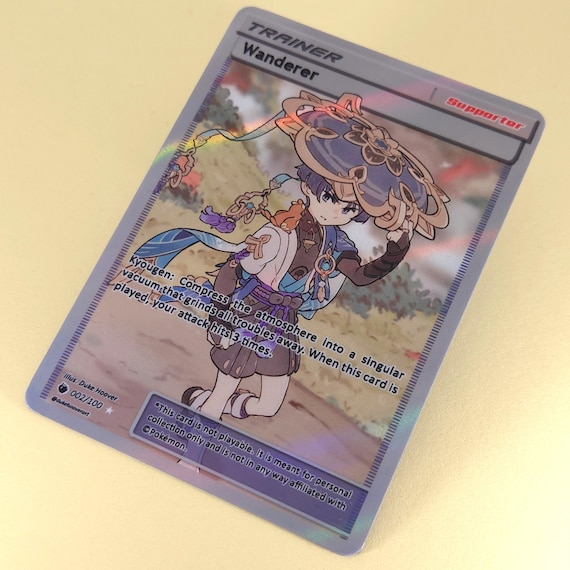 Wanderer Full Art Trainer Card – Custom Genshin Impact Fan Art