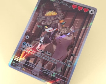 Link & Midna Full Art Illustration Rare - Custom Pokemon Card, Zelda, The Legend of Zelda Twilight Princess