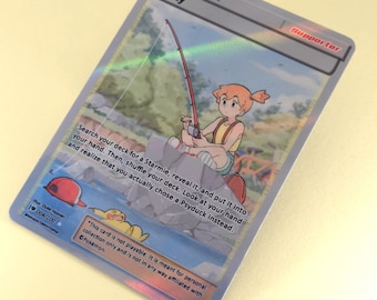 misty pokemon card full art Holo Pokmon gym leader / Custom holographic Pokmon / trainer card Preserved in a tamper Misty's Favor Full Art Trainer