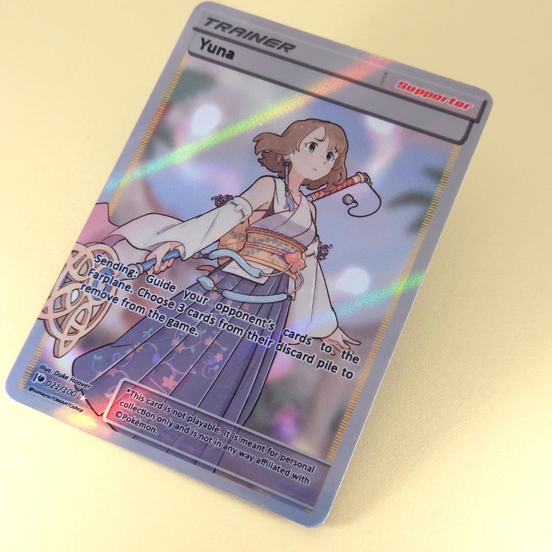 Yuna Full Art Trainer - Custom Pokemon Card, Final Fantasy X - Etsy