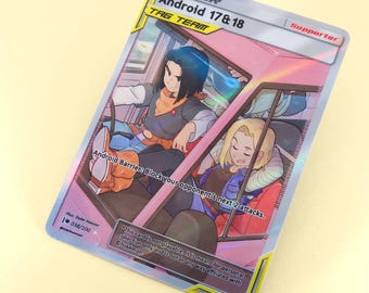 Android 17 & 18 Full Art Trainer - Custom Pokemon Card, Dragon Ball Z, DBZ