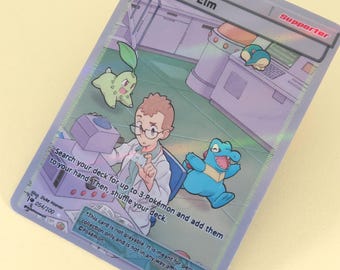 Professor Elm Full Art Trainer - Custom Pokemon Card