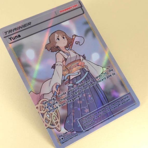 ポケモンカードゲーム Yunachan Yuna Full Art Trainer - Custom Pokemon Card, Final Fantasy X - Etsy