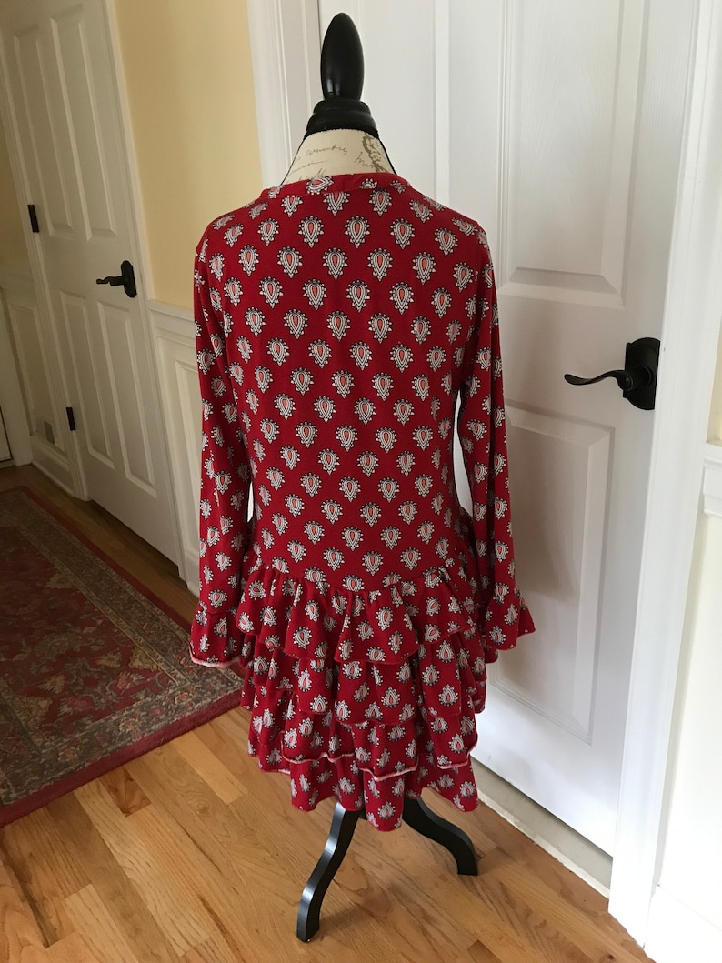 Fun Short Dress or Blouse Tunic with 4 rows of ruffles