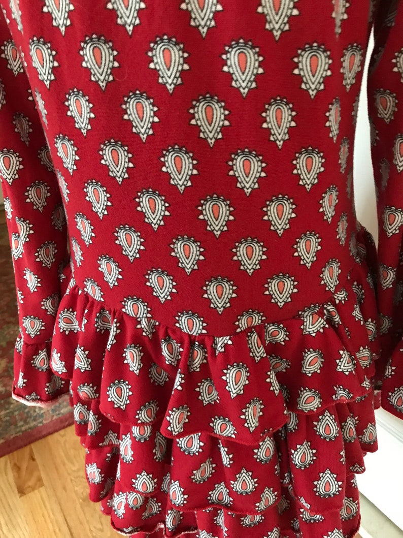 Fun Short Dress or Blouse Tunic with 4 rows of ruffles
