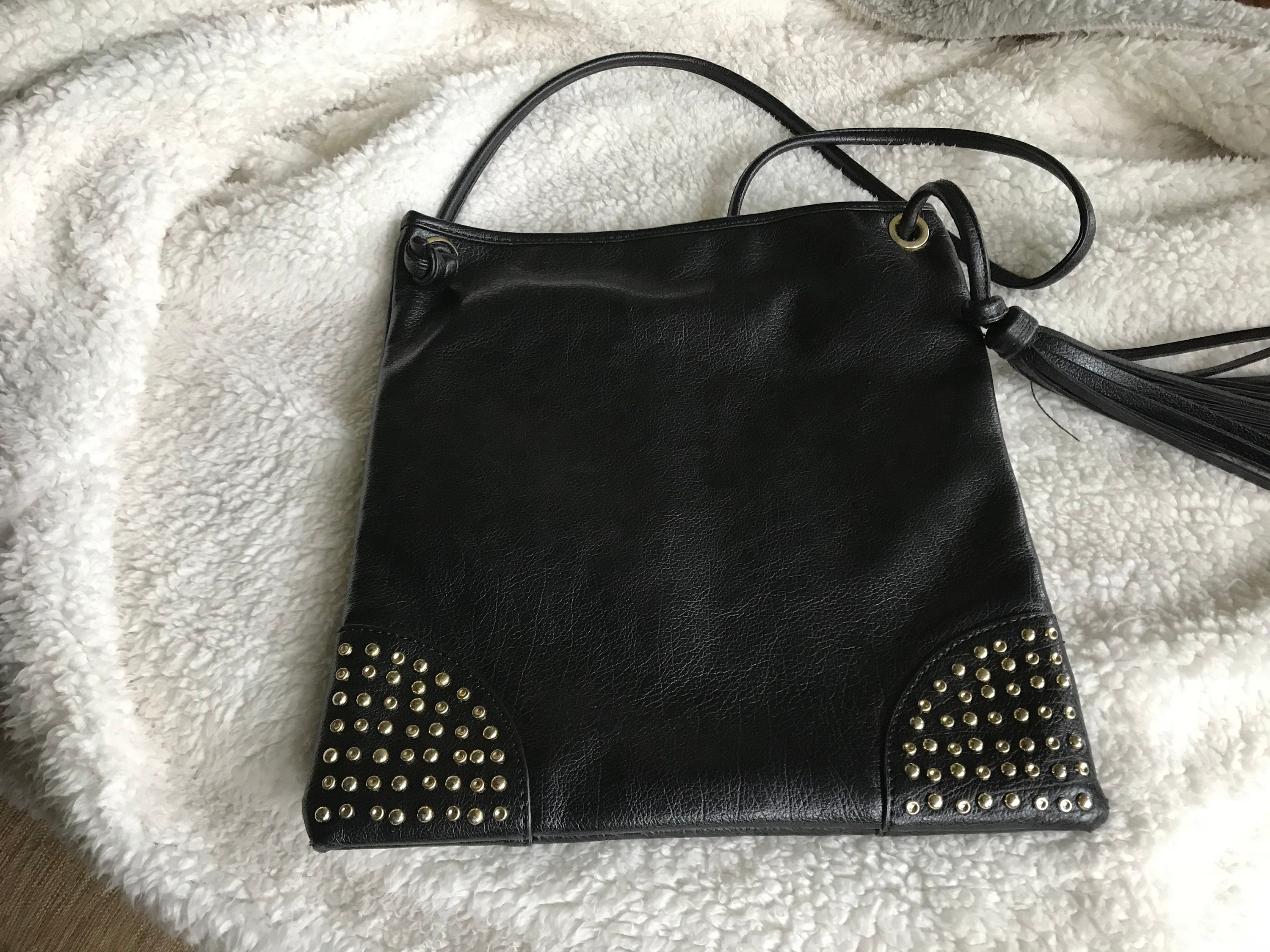 steve madden black studded purse