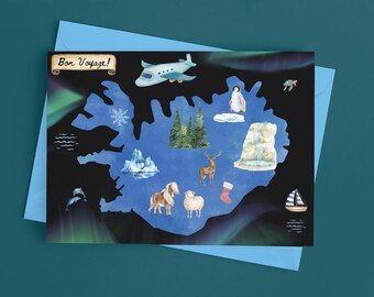 Iceland Bon Voyage Card, Nordic Travel Greeting (Digital Download)