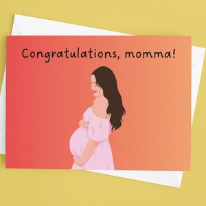 Cartão para impressão da mamãe, cartão para mamãe, nova mamãe, cartão de dia das mães grávidas, cartão digital para mãe grávida, download instantâneo, cartão de bebê