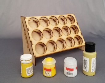 15 - 37mm Craft Bottles, Small Paint Rack good for Citadel, Apple Barrel and others