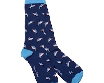Blue Shark Bamboo Socks