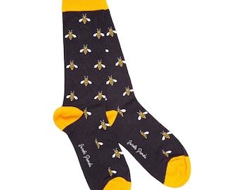 Navy Bumblebee Bamboo Socks