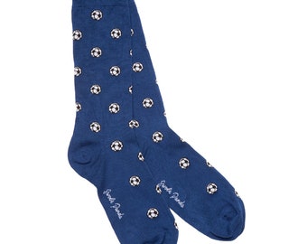 Blue Football Bamboo Socks
