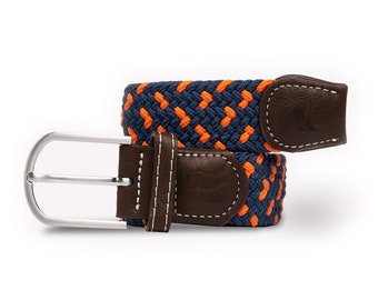 Woven Belt - Navy / Beige Zigzag - Etsy display picture 1