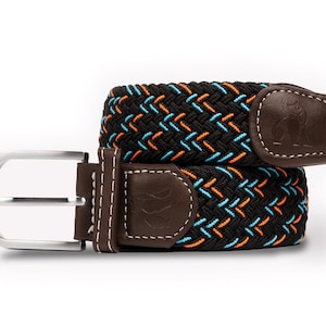 Woven Belt - Black / Red & Blue Dot