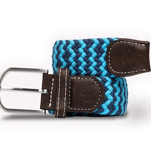 Woven Belt - Sky Blue Zigzag