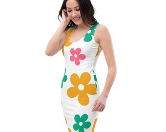 Blumen Print, figurbetontes Kleid