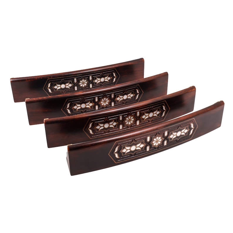 Helena Wood Art 6 Players Mother of Pearl Inlaid Curved Rummy Etsy