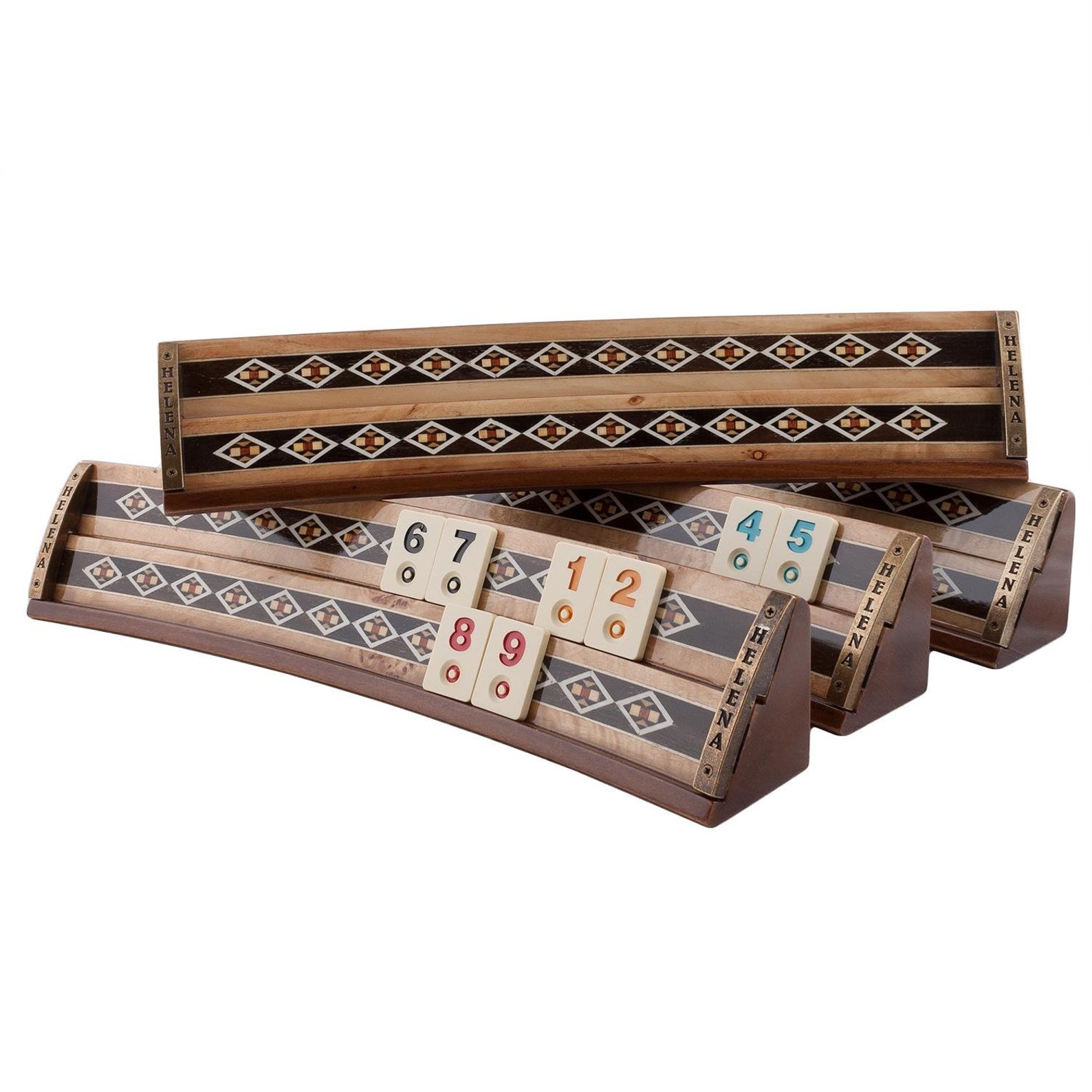 Wooden Rummikub Game Set Mosaic Inlaid Oval Rummy cube game Etsy