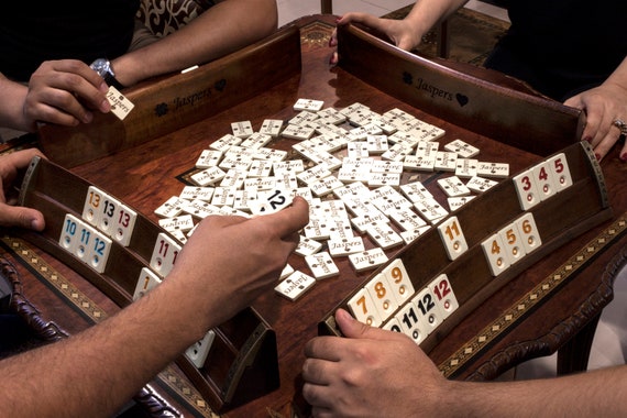 Ensemble de jeu de cube de rami incurvé fait à la main en bois Ensemble de  jeu de société elliptique Rummikub -  Canada