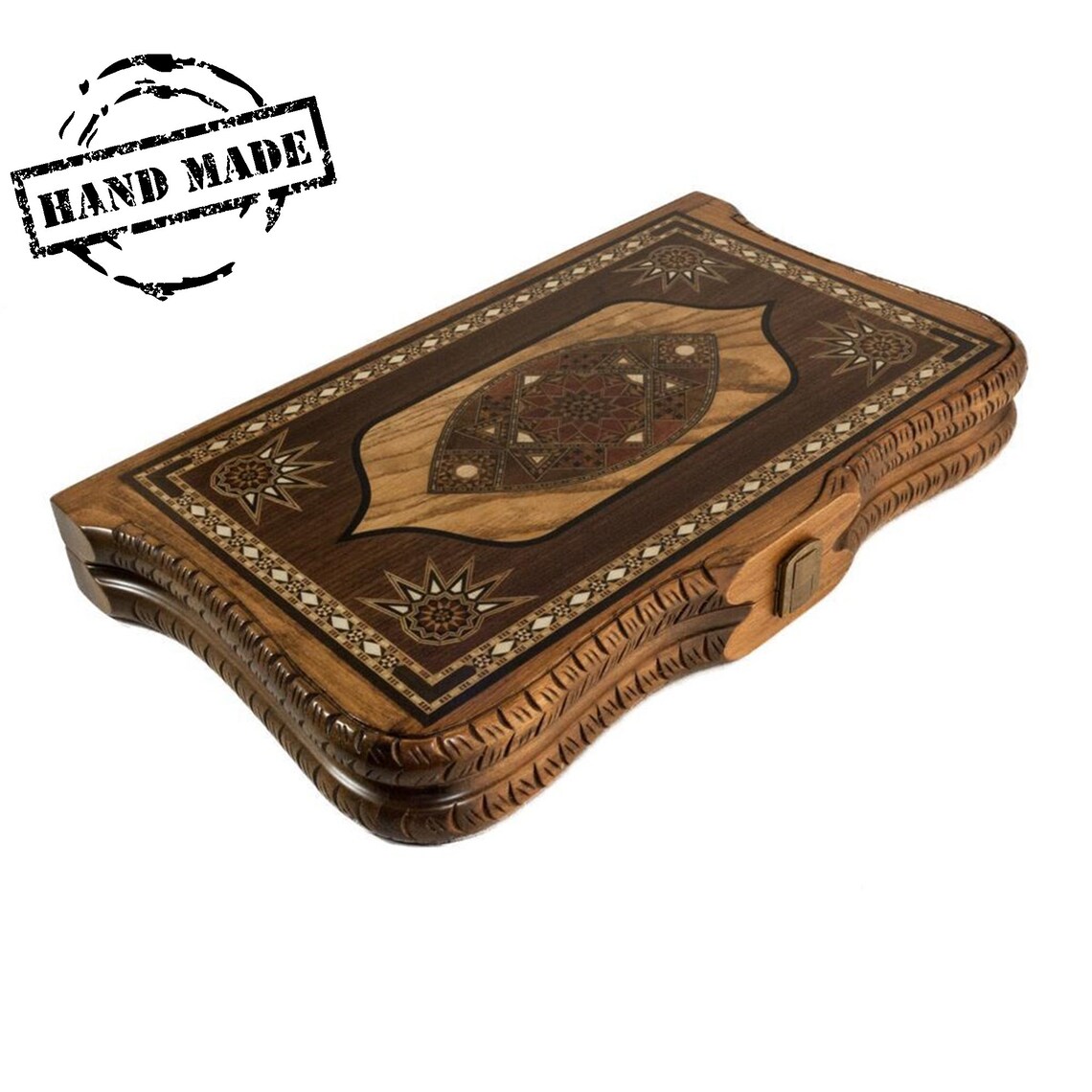 21.5 Inch Queen Backgammon Set Walnut Etsy