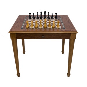 Handcrafted Wooden Rosewood Chess Table - Large Luxury Chess Table Set with Drawers