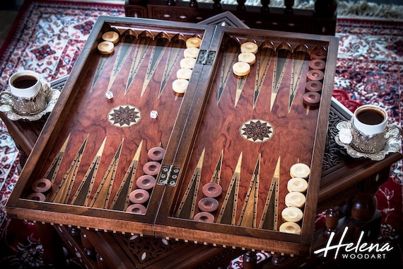 19 Handmade Elegant Backgammon Set Helena Wood Art 