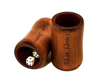 Personalized Dice Cups, Wooden Backgammon Dice Cup, Wooden Dice Cup Set , Gaming Dice Cup, Dice Tray, Dice Cup for Board Games