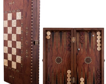 19 Handmade Elegant Backgammon Set Helena Wood Art 