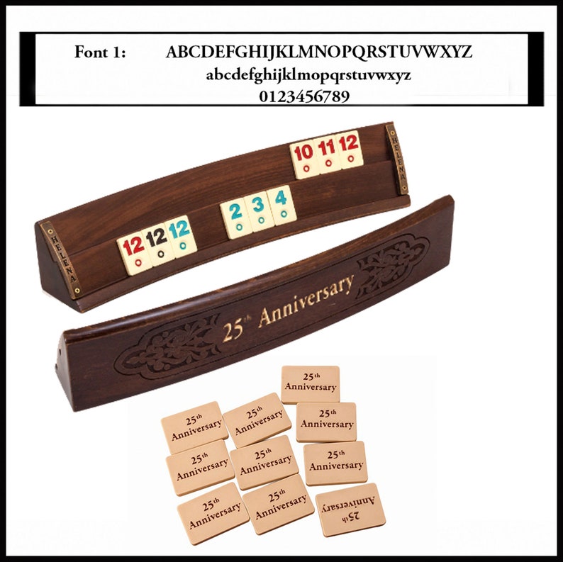 Personalized Hand Carved Oval Rummikub Game Set Name Etsy