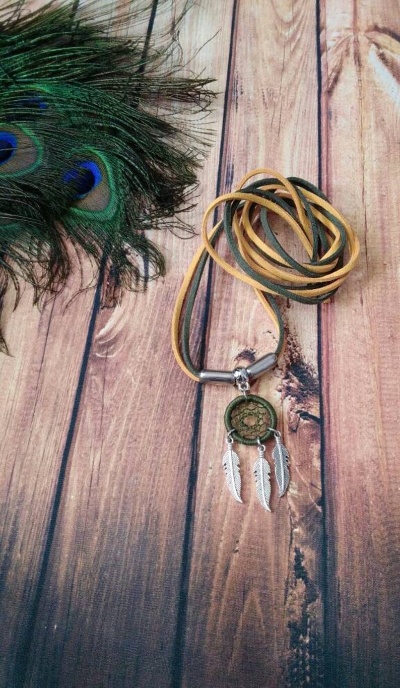 Boho style bracelet Wide bracelet Summer camp Yellow and green bracelet Lace bracelet Dreamcatcher bracelet Dream catcher pendant