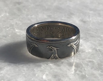 Anillo de plata con moneda de 5 marcos alemanes