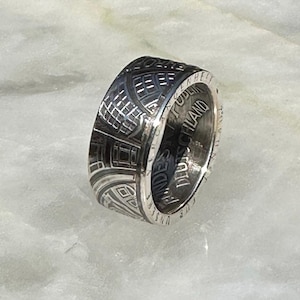 1975 German 5 Deutsche Mark Silver Coin Ring