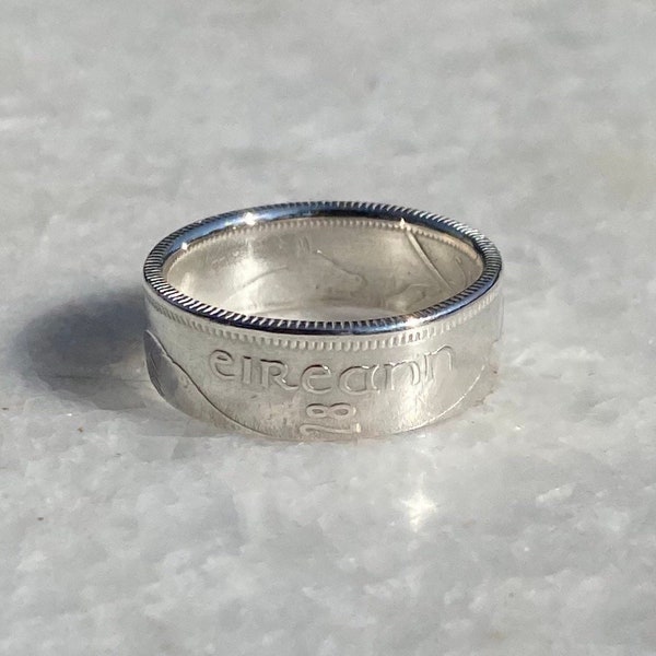 Irish Free State Silver Shilling Coin Ring