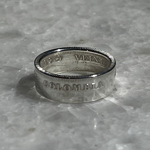Colombian Vintage Silver Coin Ring