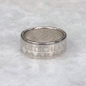 German 5 Deutsche Mark silver coin ring