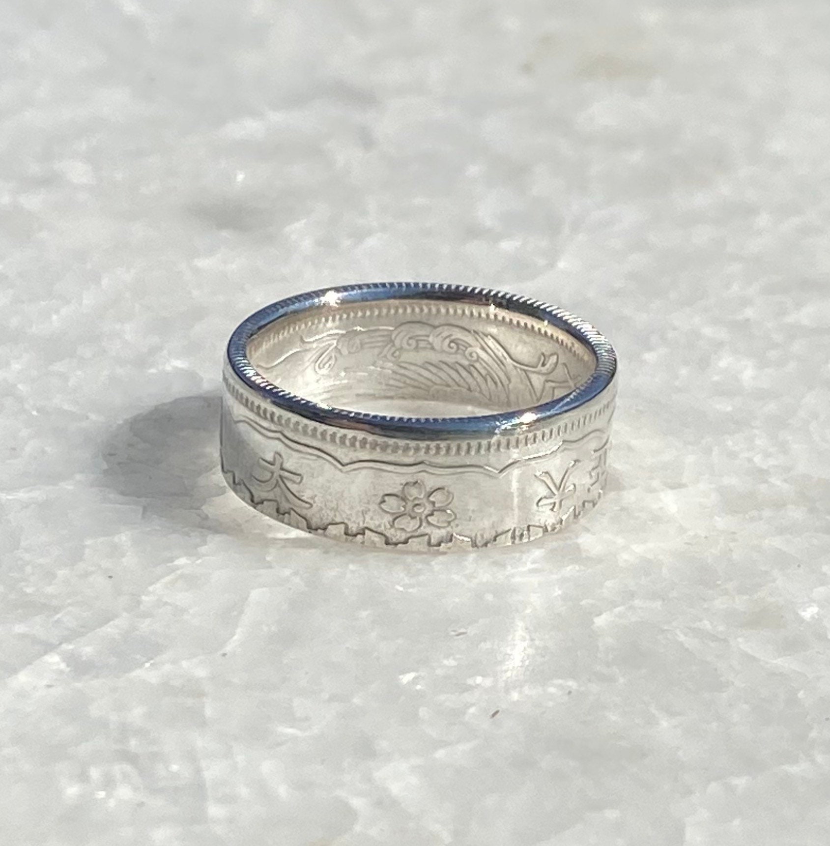 Taisho Era Japanese 50 Sen Silver Coin Ring With Cherry Blossom - Etsy
