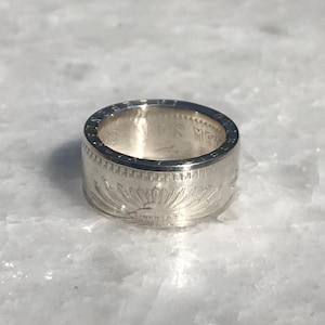 Vintage Mexican Silver Peso Coin Ring Date Side Out