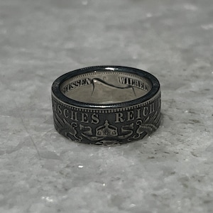Antique German 2 Marks Silver Coin Ring