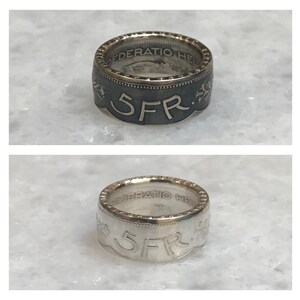 Swiss 5 Francs Silver Ring